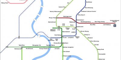 Бангкокскай метро MRT карту