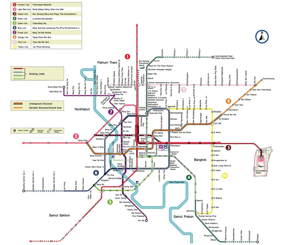 метро карта Бангкока