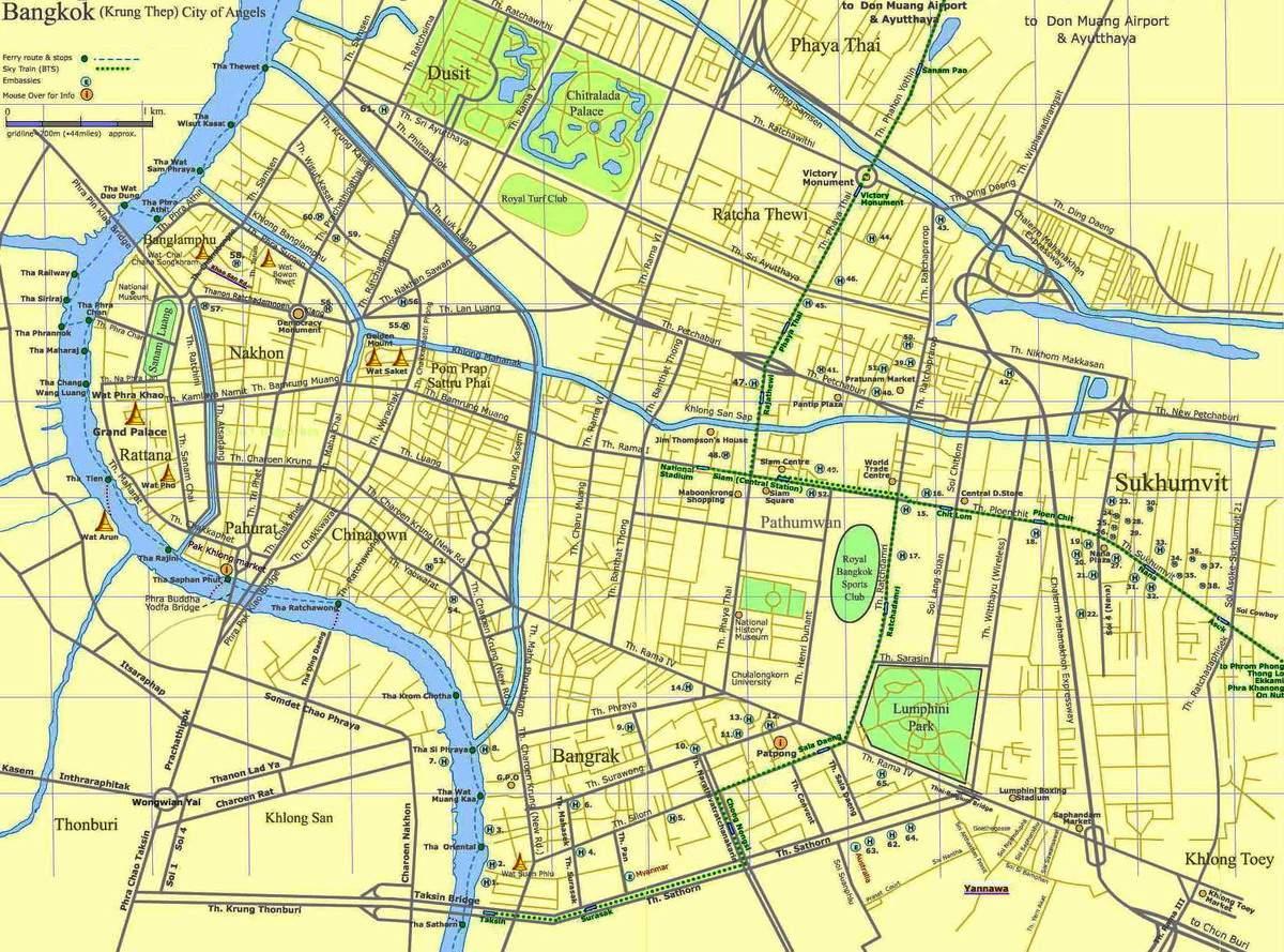 карта Бангкока дарозе