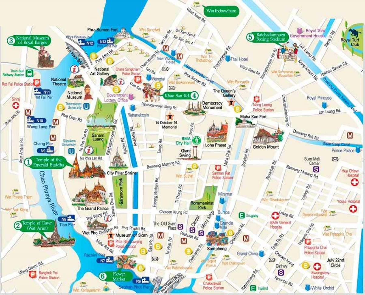Бангкок карта славутасці