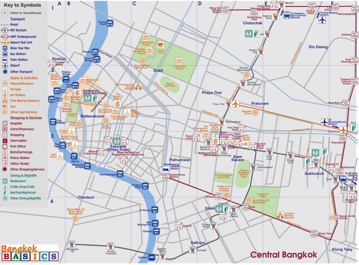 карта цэнтра Бангкока