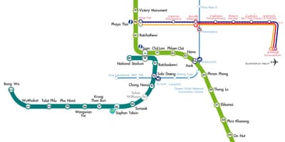 Карта метро карта маршрутаў у Бангкоку
