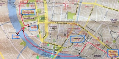 Бангкок старая карта горада