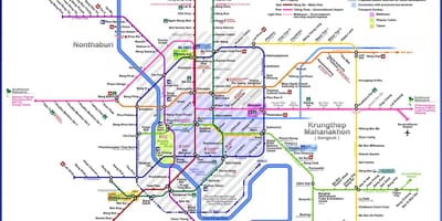 Аўтобус Бангкок маршрут на карце