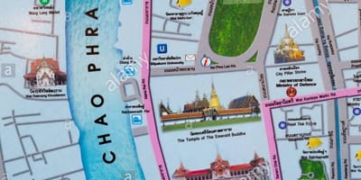 Бангкок карта з турыстычнымі месцамі