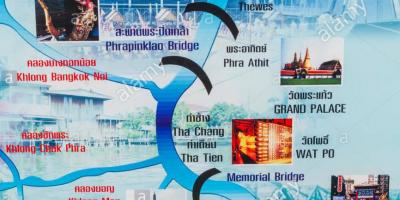 Карта ракі Чао прайя ў Бангкоку